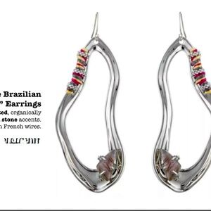 Alexis Bittar rhodium plated, french wired,   Earrings.